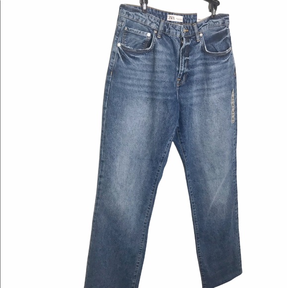 Zara The Real High Rise Straight Leg Jeans - Picture 6 of 8